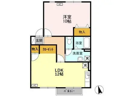 ヴィラ・アネシス C棟(1LDK/2階)の間取り写真