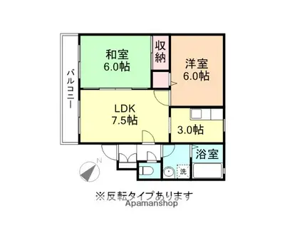 メゾンみなみ野(2LDK/2階)の間取り写真
