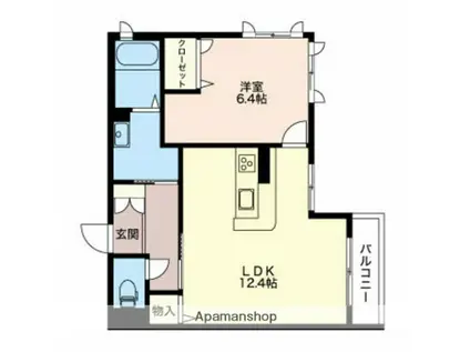 ラ・ファミーユ(1LDK/2階)の間取り写真