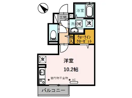 エスタシオンJ(ワンルーム/1階)の間取り写真