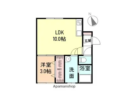 リフージョ太閤山Ⅲ(1LDK/2階)の間取り写真