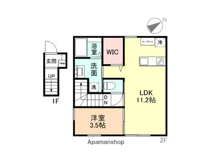BLOOM内免 B(1LDK/2階)の間取り写真