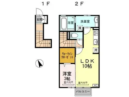 COCO米島(1LDK/2階)の間取り写真