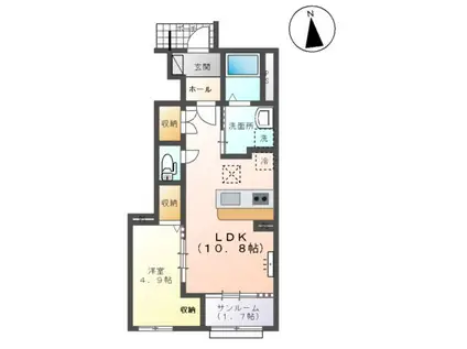 クレスト蓮(1LDK/1階)の間取り写真