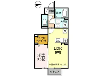 ルボンショワ(1LDK/1階)の間取り写真