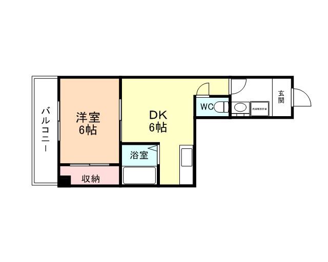 大門マンション(1DK/1階)の間取り写真