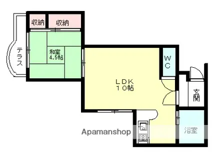 FISTA駅南(1LDK/4階)の間取り写真