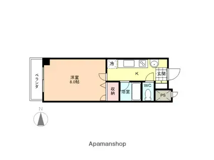 グランドパレス(1K/1階)の間取り写真