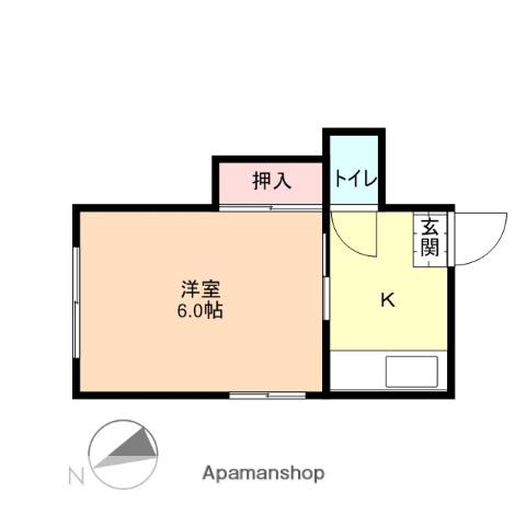 ハイツ宮川(1K/2階)の間取り写真