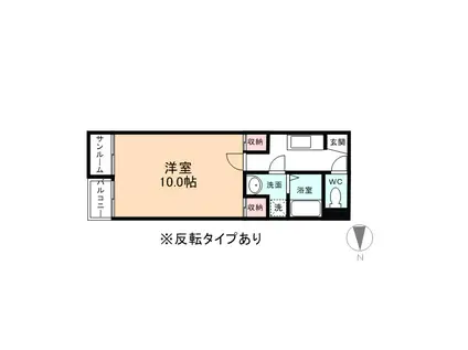 デルタウィング(1K/2階)の間取り写真