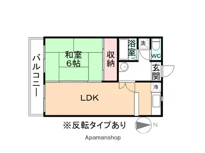 セルヴァン藍(1LDK/4階)の間取り写真