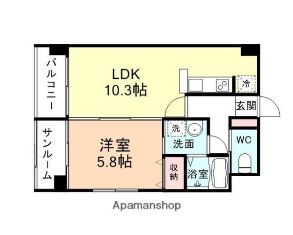 ヴィーア・ラッテアⅡ(1LDK/1階)の間取り写真