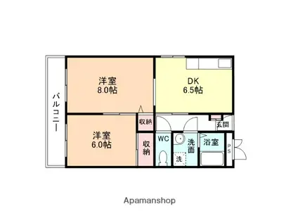 マルゼン村木(2DK/3階)の間取り写真