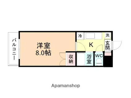 スターコート神通(1K/3階)の間取り写真