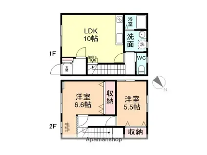 ガーデンヒル上冨居Ⅲ(2LDK/1階)の間取り写真