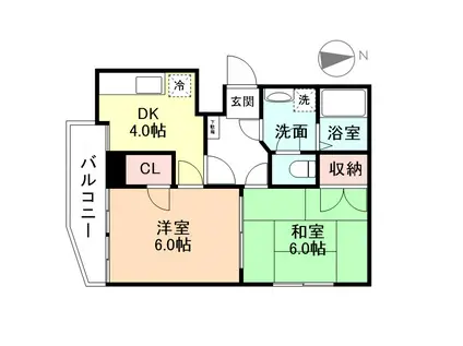 カーサ金代(2DK/2階)の間取り写真