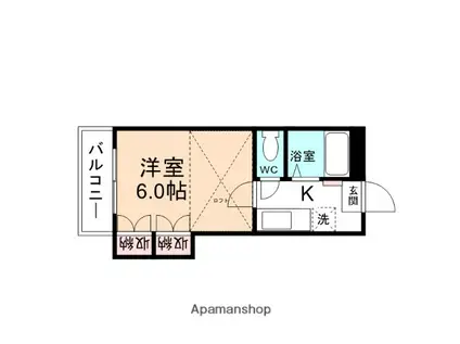 サンレオ安野屋(1K/1階)の間取り写真