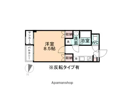 JOY婦中(1K/1階)の間取り写真