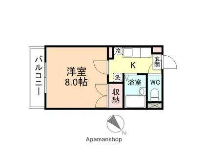 アイリスまこと(1K/2階)の間取り写真