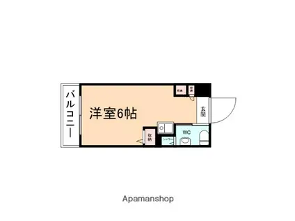 HUハイツ(1K/1階)の間取り写真