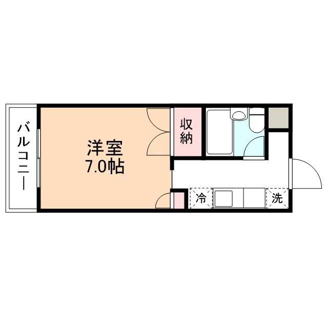 グレースDO(1K/1階)の間取り写真
