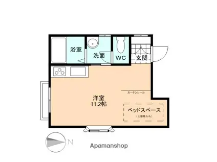 21世紀(ワンルーム/2階)の間取り写真