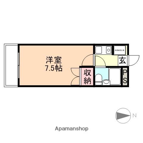 五葉マンション(1K/3階)の間取り写真