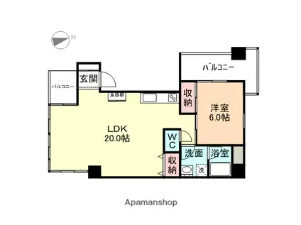 松川ハイツ(1LDK/7階)の間取り写真