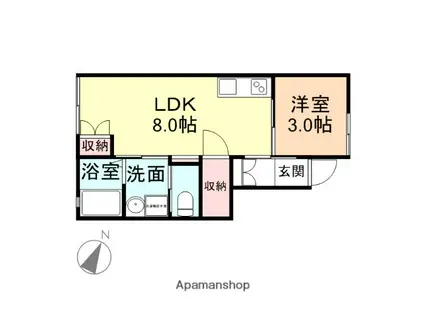 ルマーク(1LDK/1階)の間取り写真