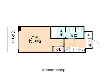 カレッジコート富山大学前(ワンルーム/1階)の間取り写真