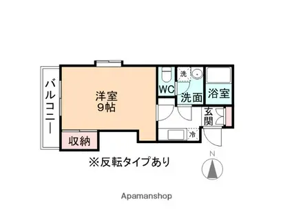 エブリークレハⅠ(1K/3階)の間取り写真