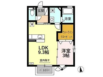アスターハイツ(1LDK/1階)の間取り写真