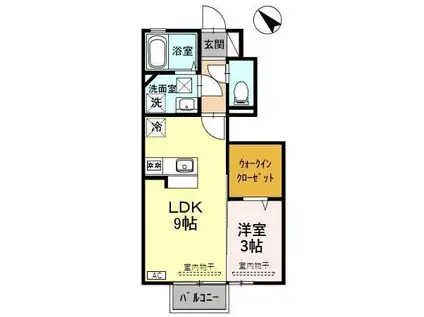 メゾン ド リオン(1LDK/1階)の間取り写真