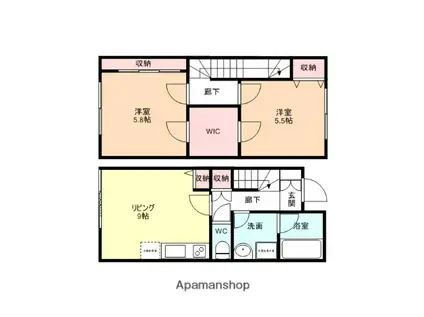 ファイン西荒屋D棟(2LDK)の間取り写真