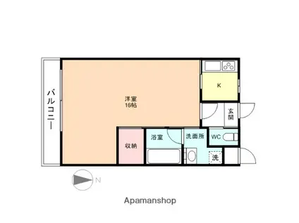 フォーチュニットハウス(1K/3階)の間取り写真