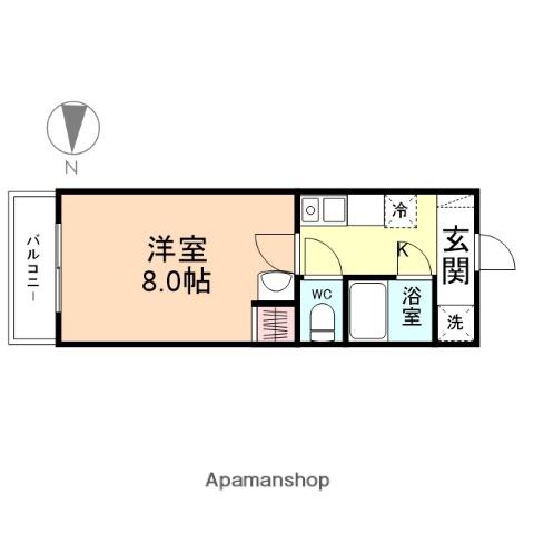 アークビレッジ戸破Ⅱ(1K/2階)の間取り写真