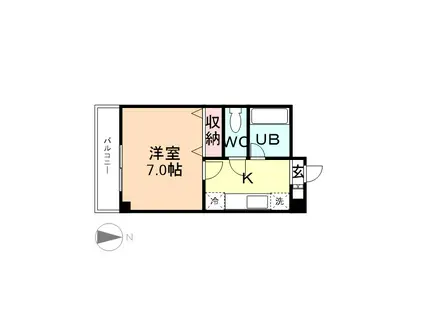 サントピア速星(1K/2階)の間取り写真