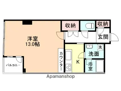 ユー堀川ビル(ワンルーム/4階)の間取り写真