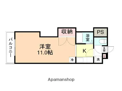 サンシャイン88 A棟(1K/7階)の間取り写真