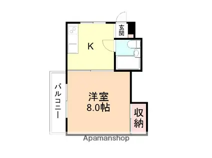 ハイツ山本(1K/2階)の間取り写真