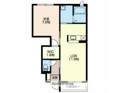 グランメゾン萌C(1LDK/1階)の間取り写真