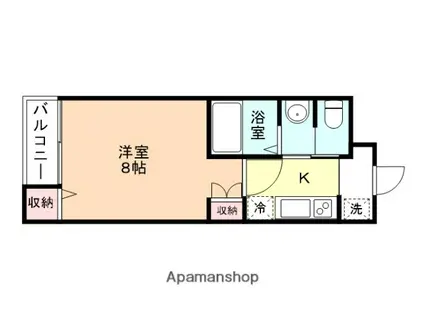 ヒルズソシア館(1K/2階)の間取り写真