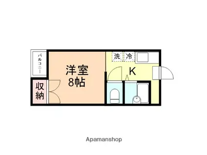 コーポアムール(1K/1階)の間取り写真