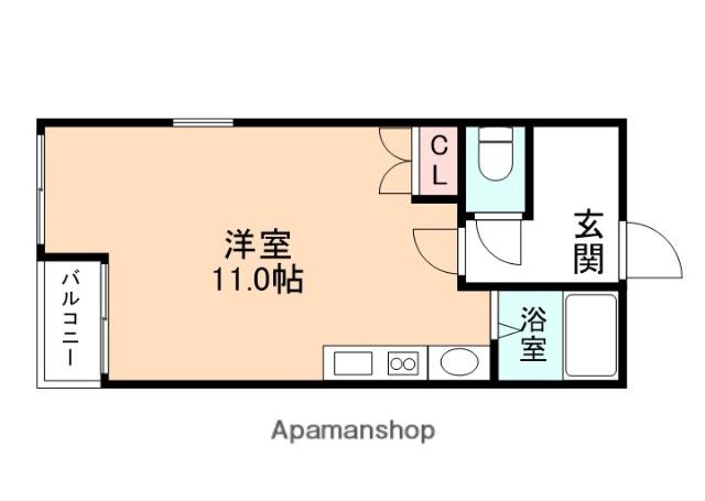 さくらハイツ中川原(ワンルーム/2階)の間取り写真