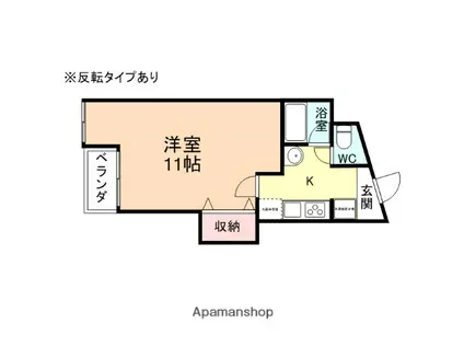 ハイムローデリィⅡ(1K/3階)の間取り写真