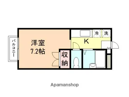 CASAISUZU(ワンルーム/2階)の間取り写真