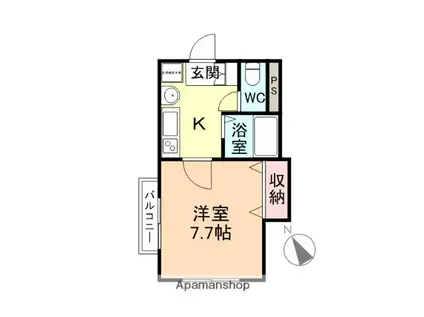 スカイパレス五福(1K/3階)の間取り写真