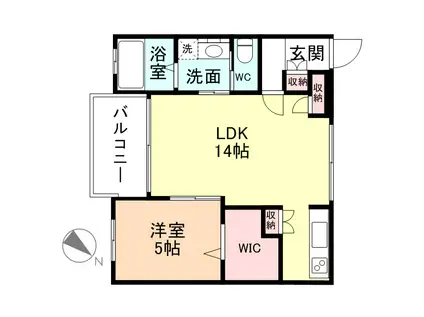 プルミエールU(1LDK/2階)の間取り写真