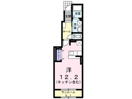 フォルスラーマⅢ(ワンルーム/1階)の間取り写真