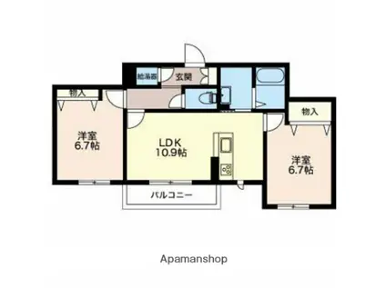 ファースト・コンフォーザ(2LDK/3階)の間取り写真